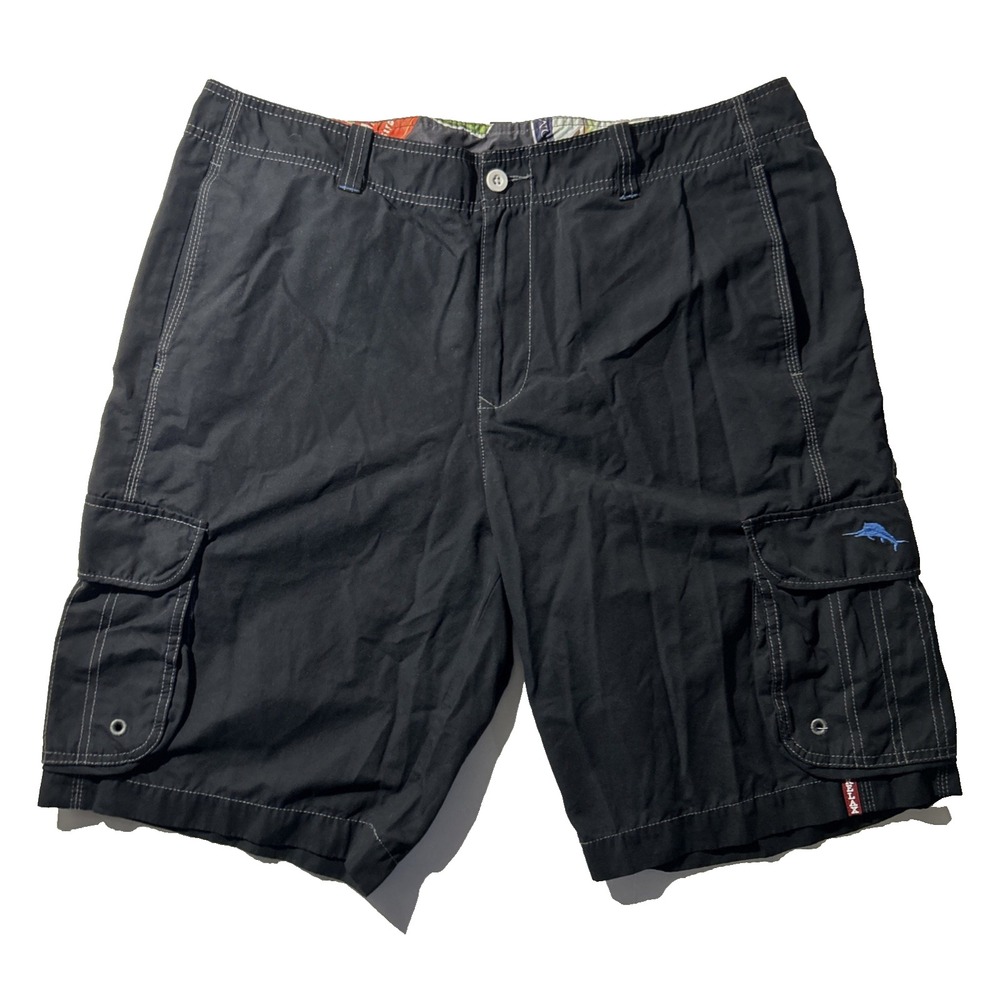 Tommy Bahama Relax Cargo Shorts Black Vacation Beach Surf Resort - Mens Size 36